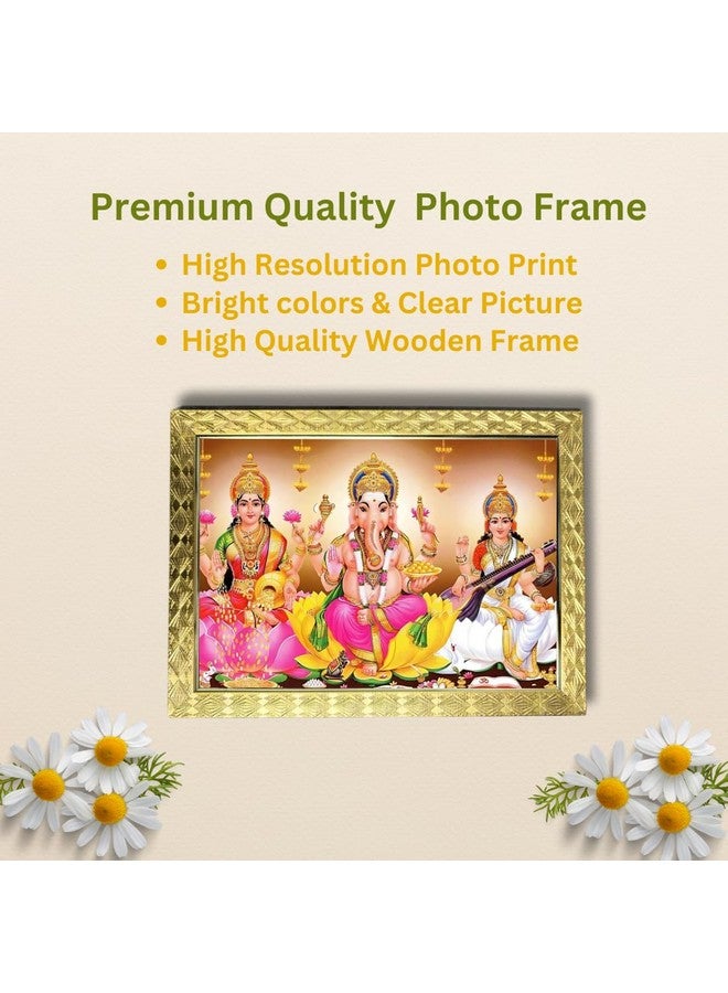 CDM Lakshmi Devi Ganesha Saraswati Ganesh Photo Frame/Wall Painting Framed For Home Décor pf 82 - Image 2
