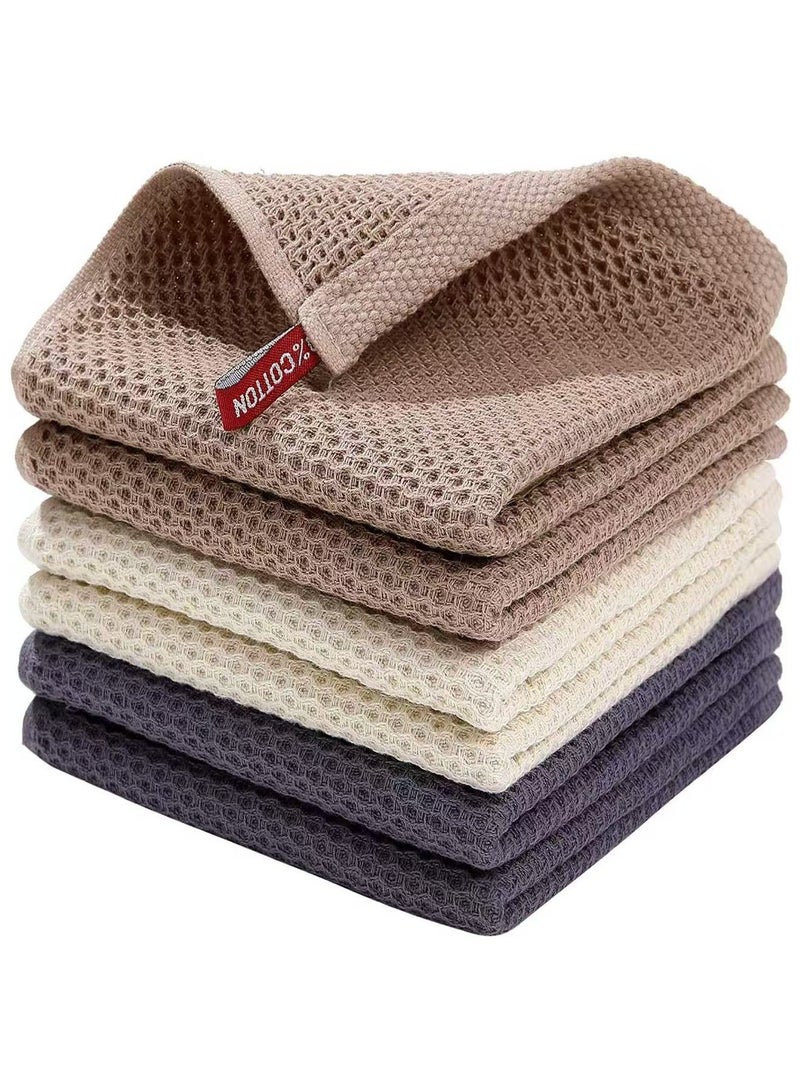 100% Cotton Kitchen Towel Towels Tea Towel Dish Towel Cleaning Cloth Washcloth Rag Super Soft Absorbent and Quick Drying Rag, 34x34 CM, 4 Pack (Mixed Colors) - Image 1