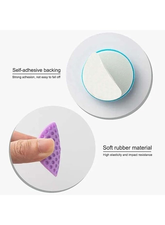 واي جيه مجموعة واقي الجدار سدادة الباب ، 8 قطع من المقبض المطاطي ، وسادة درع الجدار المستديرة ، مقبض الباب ذاتي اللصق ، سدادة واقية من المصد ، توقف مطاطي 8 قطع - Image 2