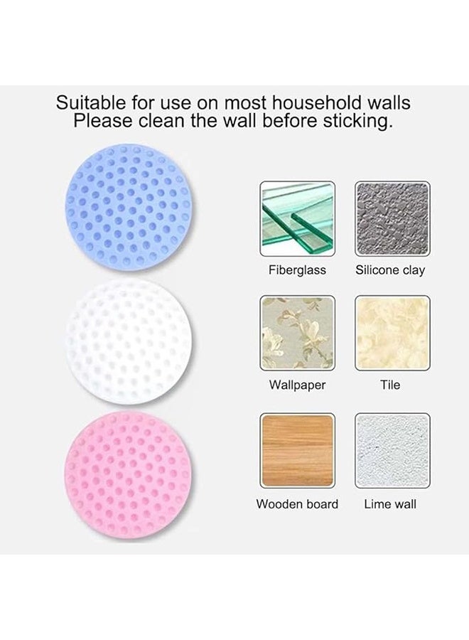 واي جيه مجموعة واقي الجدار سدادة الباب ، 8 قطع من المقبض المطاطي ، وسادة درع الجدار المستديرة ، مقبض الباب ذاتي اللصق ، سدادة واقية من المصد ، توقف مطاطي 8 قطع - Image 3