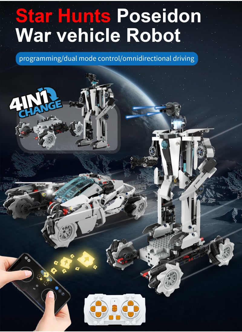 Generic 2 Ways Control STEAM 600+ Pcs 4 in 1 DIY Building Block Set Toys of STAR HUNTS  - Image 5