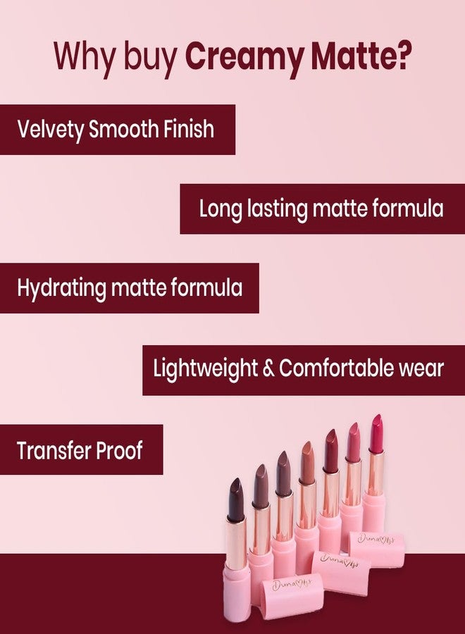 Dunamiss REVENGE Creamy Matte Lipstick for Women (4g) - 12 Hrs Long-Lasting, Intense Color, Water & Smudgeproof, Non-Transferable, Lightweight Formula with Castor Oil for Lip Nourishment All Day - Image 3
