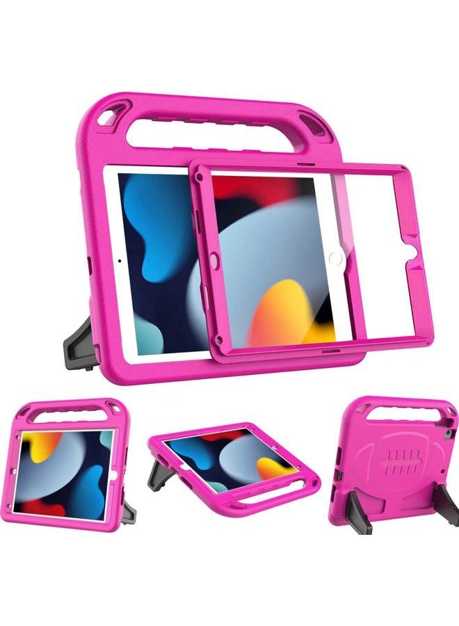 BMOUO Kids Case for iPad 9th/8th/7th Generation (iPad 10.2 Inch, 2021/2020/2019) with Built-in Screen Protector, Durable Shockproof Handle Stand iPad 9th 8th 7th Generation Case for Kids, Rose - Image 1