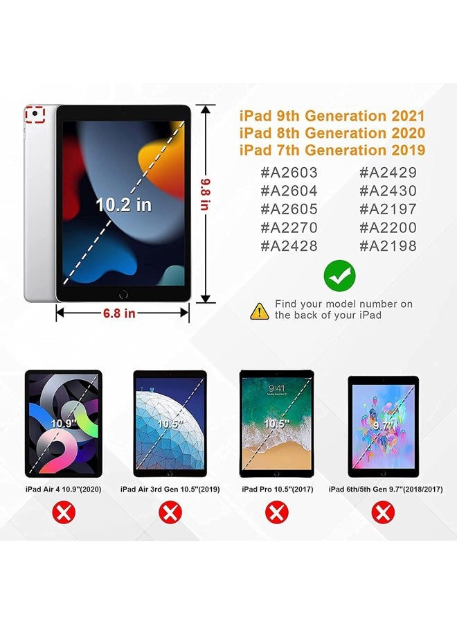 BMOUO Kids Case for iPad 9th/8th/7th Generation (iPad 10.2 Inch, 2021/2020/2019) with Built-in Screen Protector, Durable Shockproof Handle Stand iPad 9th 8th 7th Generation Case for Kids, Rose - Image 2