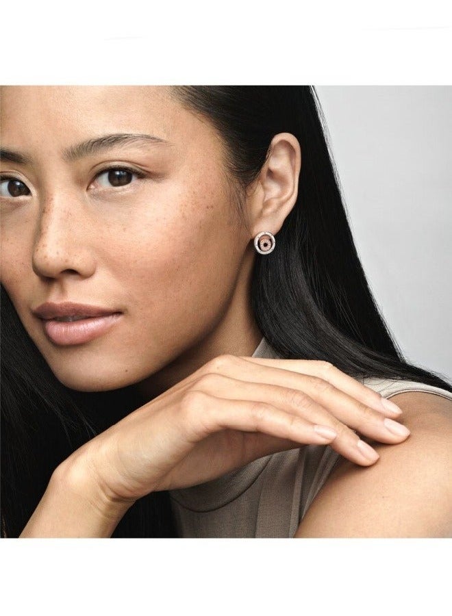 إيفرين أقراط نسائية متعددة الألوان من الفضة عيار 925 وسبائك النحاس والفضة متعددة الحلقات أقراط متدلية هدية 282314C01 - Image 2