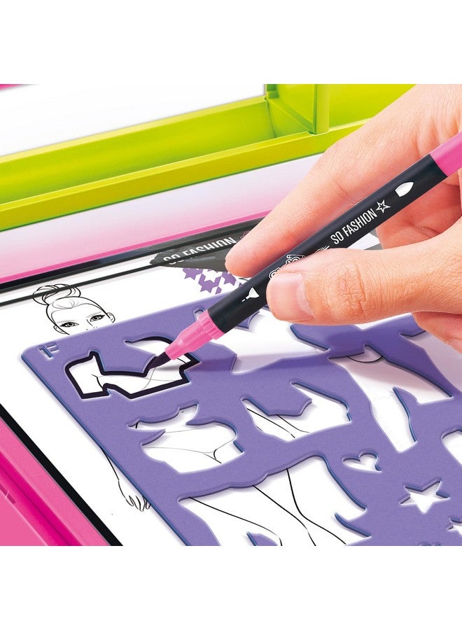 Canal Toys Style 4 Ever Fashion Design Studio, Design your own Fashions, Design Sheets with Stencils, Stickers, and Fabrics, Add Colors, Patterns, and Textures, All Organized in the Stylish Studio - Image 4