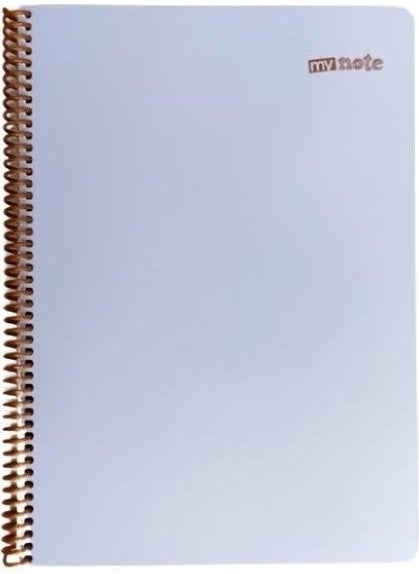 Mynote Pastel Notebook A4 PP Cover Spiral 80 Sheets Checkered Ivory 70 gr Set of 3 Lilac MPA-Lİ-A480-K 