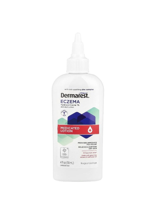 Dermarest Dermarest, Eczema, Medicated Lotion, Fragrance Free, 4 fl oz (118 ml)  - Image 1