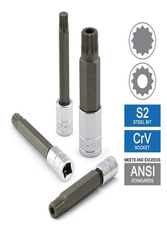 VCT 24pc Long Spline & Short Spline Bit Socket Set S2 STEEL XZN Triple Square - Image 3