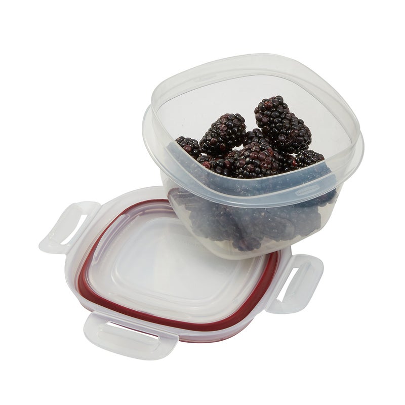 Rubbermaid Lock-Its Square Food Storage Container with Easy Find Lid, 2 Cup, Racer Red - Image 5