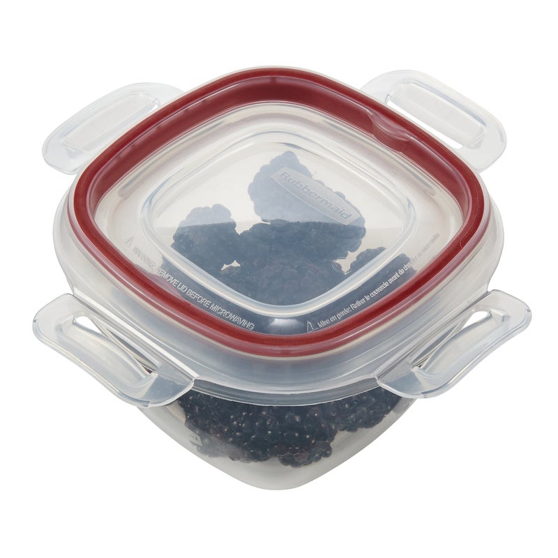 Rubbermaid Lock-Its Square Food Storage Container with Easy Find Lid, 2 Cup, Racer Red - Image 4