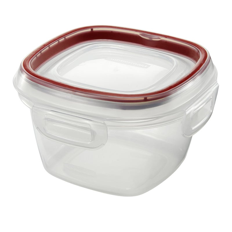 Rubbermaid Lock-Its Square Food Storage Container with Easy Find Lid, 2 Cup, Racer Red - Image 3