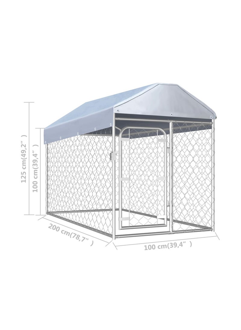 Outdoor Dog Kennel with Roof 200x100x125 cm - pzsku/ZBF839F7BBF3F3C3D669FZ/45/_/1730878820/ab9ec8b9-7619-4d43-8d9f-fa3b57cdfc80