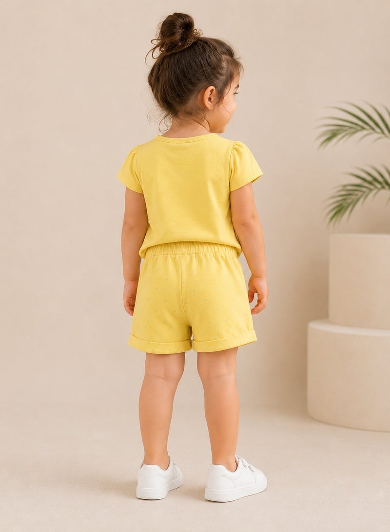 victor and jane Infant Girls’ 2-Piece Set – Giraffe Print Top & Dotted Shorts - Image 4