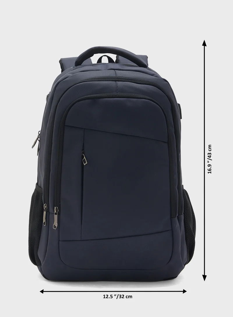Robert Wood Premium Padded Back Support Backpack With Usb Port