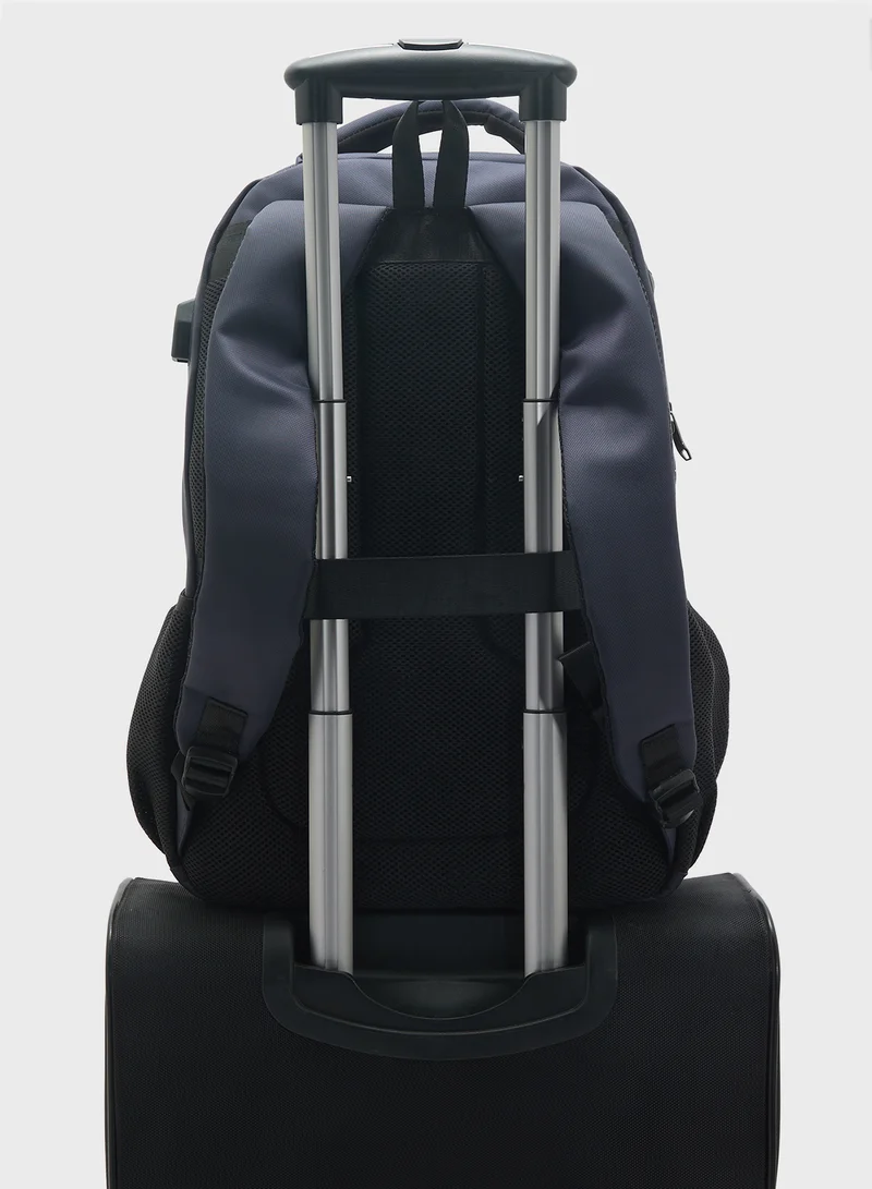 Robert Wood Premium Padded Back Support Backpack With Usb Port