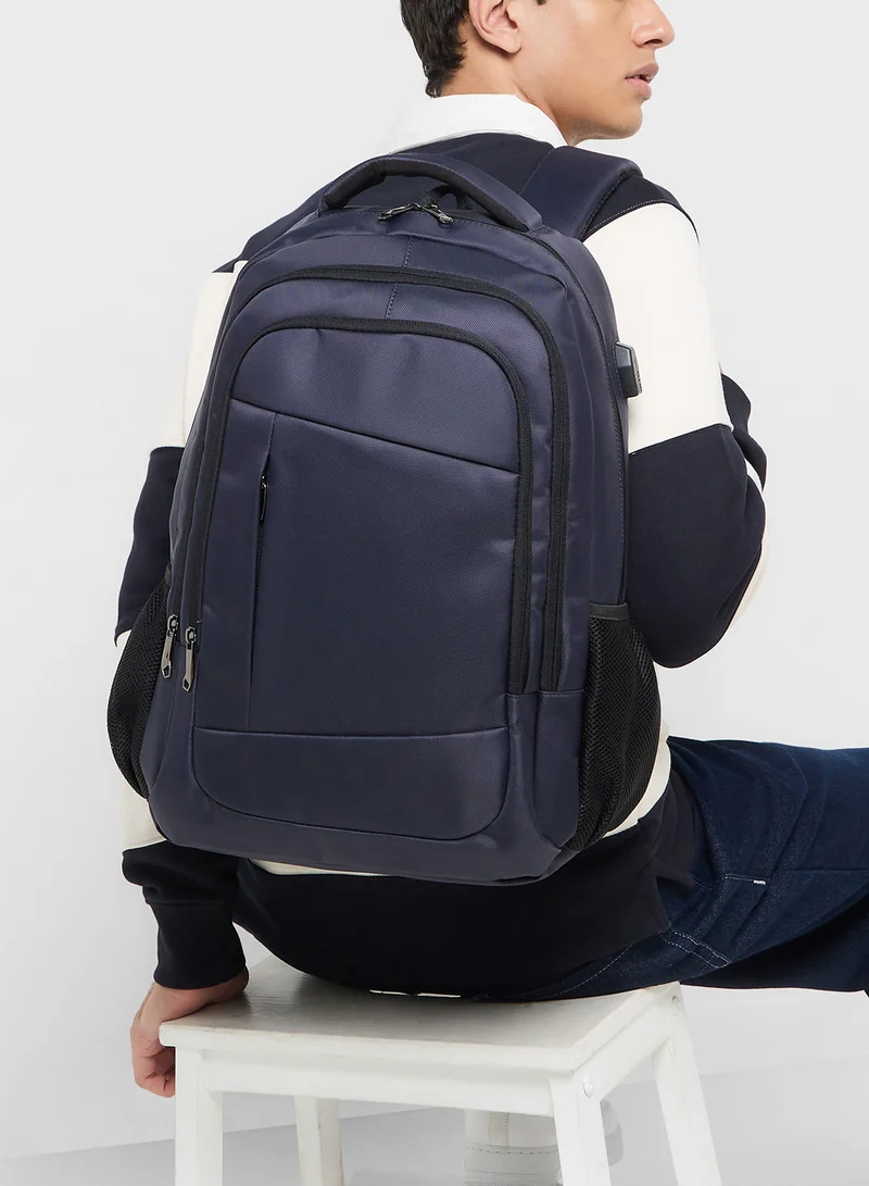 Robert Wood Premium Padded Back Support Backpack With Usb Port
