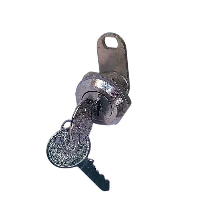 GinoSet® Universal CAM Lock 18MM for Drawer, Glovebox, Metal Electric Cabinet, CCTV Camera, Fire Hosebox - Security Panel Lock With Key (Round, Pack of 1) - Image 1