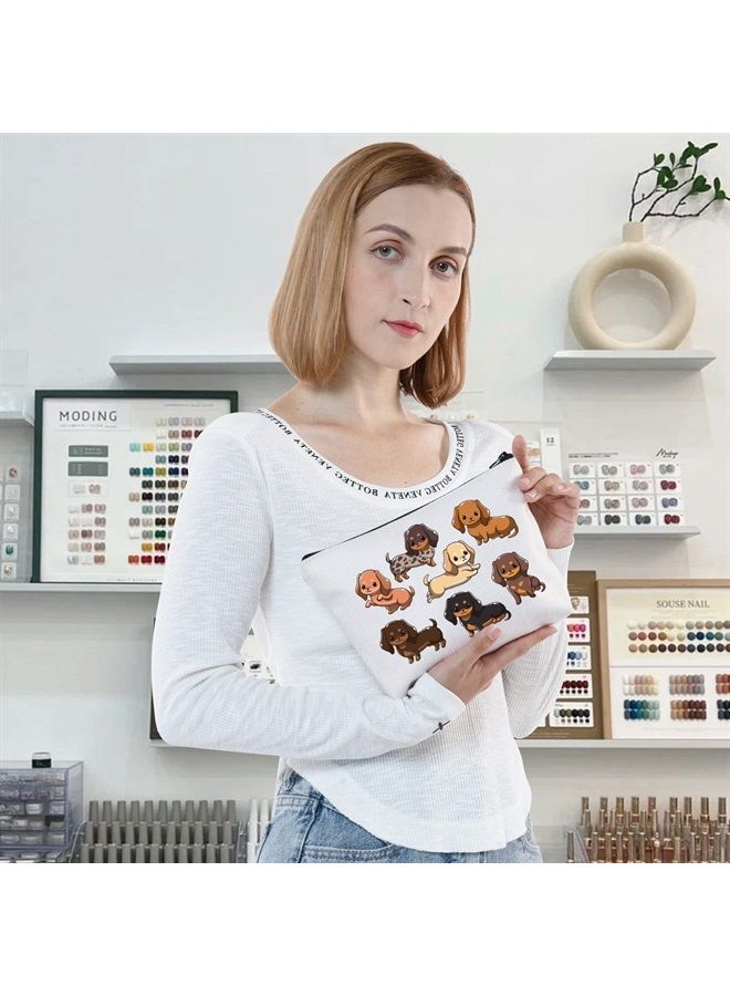 LEVLO Funny Dachshund Dog Cosmetic Makeup Bag Dachshund Dog Lover Gift Dachshund Dog Make Up Zipper Pouch Bag (Funny Dachshund) - Image 5