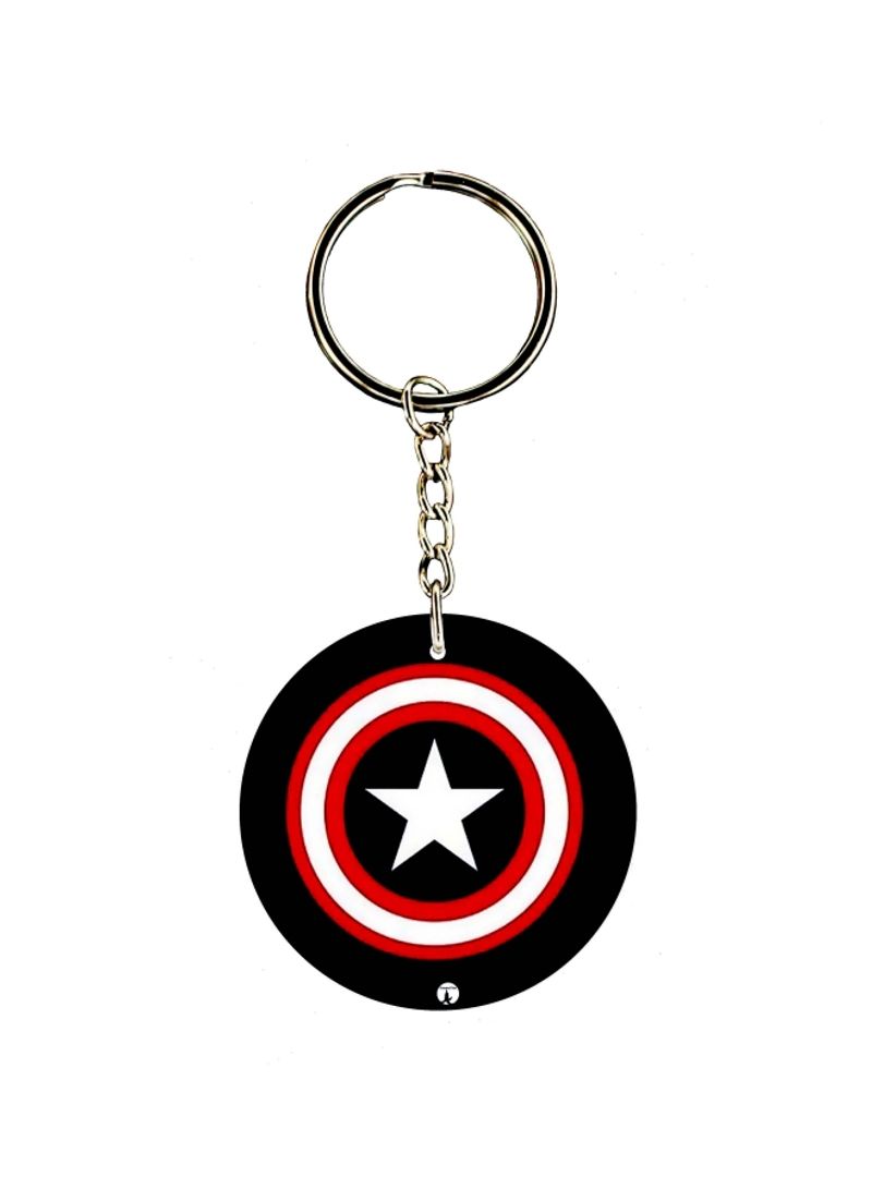 Captain America Shield Printed Dual Sided Keychain