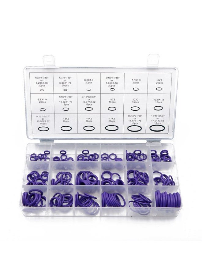 270 Pcs 18 Sizes Rubber O-Ring Washer Seals With Plactics Box for Plumbing Automotive Repair Air or Gas Sealing