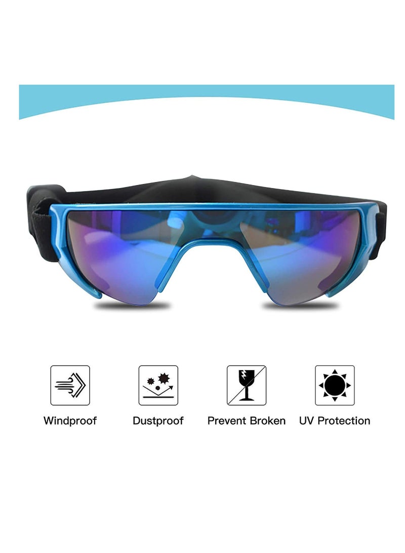 UV Protection Dog Sunglasses for Medium Breeds, Eye Protection Goggles for Small Dogs, Outdoor Riding and Driving Accessories for Pets, Blue - Image 3