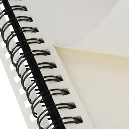 Creative Mark Double Wire Spiral Bound Field Sketch Book [160 Pages - 5.5 x 8.5], Black Embossed Leatherette Journal, Light Cream Acid-Free Paper, Perfect for Dry Media and Drawing - Image 4