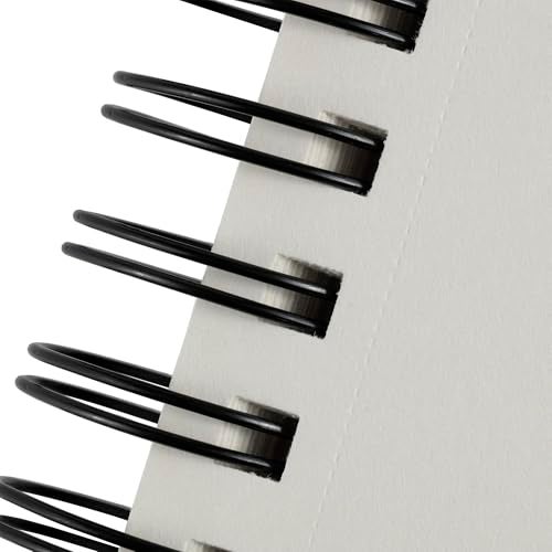 Creative Mark Double Wire Spiral Bound Field Sketch Book [160 Pages - 5.5 x 8.5], Black Embossed Leatherette Journal, Light Cream Acid-Free Paper, Perfect for Dry Media and Drawing - Image 3