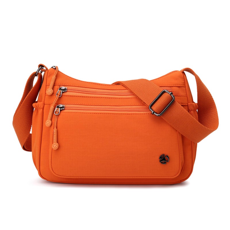 Wytidian Crossbody Bags for Women Waterproof Nylon Shoulder Bag Roomy Multiple Pockets Messenger Purses Handbags (Orange) - Image 1