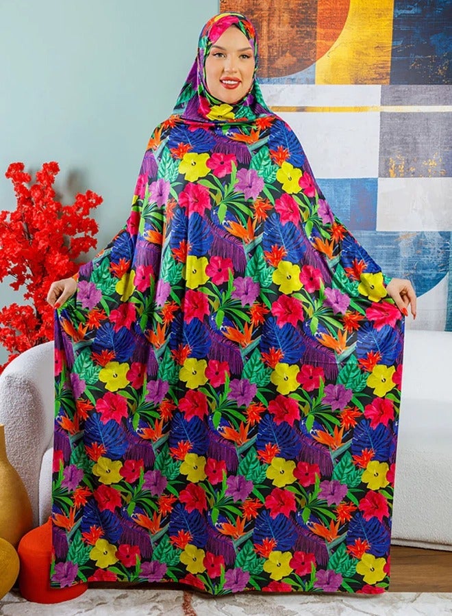 Zmurud Practical  Kuwaiti Jersey prayer dress  with headscarf- Printed from zmurud fashion  - Image 3