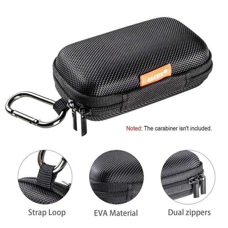 GLCON Rectangle Small Hard EVA Case - Portable Protection Earbud Case Zipper Pouch for Headset, Earphone, Flash Drive, Charging Cable, Key - Mesh Inner Pocket Durable Exterior Universal Carrying Bag - Image 3
