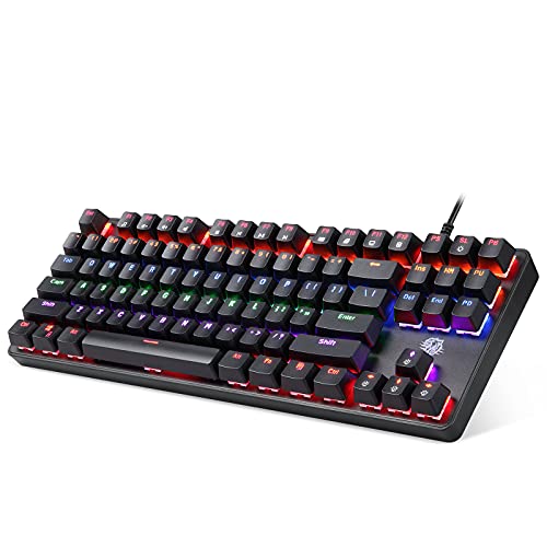 Enter Phoenix Pro Mechanical USB Gaming Keyboard with 26 Anti Ghosting Keys, Rainbow LED Lights (8LED Modes), Windows Lock Key with 12 Multimedia Keys, Splash Resistant, Fading Resistant Keycaps - Image 3
