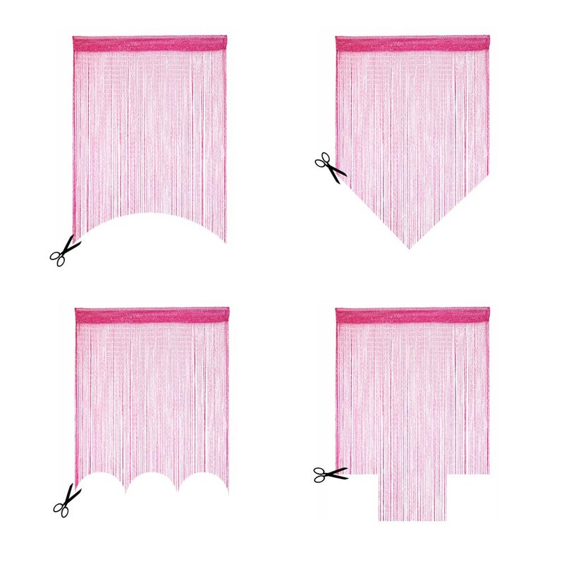 ave split Decorative Door String Curtain Wall Panel Fringe Window Room Divider Blind Divider Tassel Screen Home 100x200centimeter (Rose red18) - Image 3
