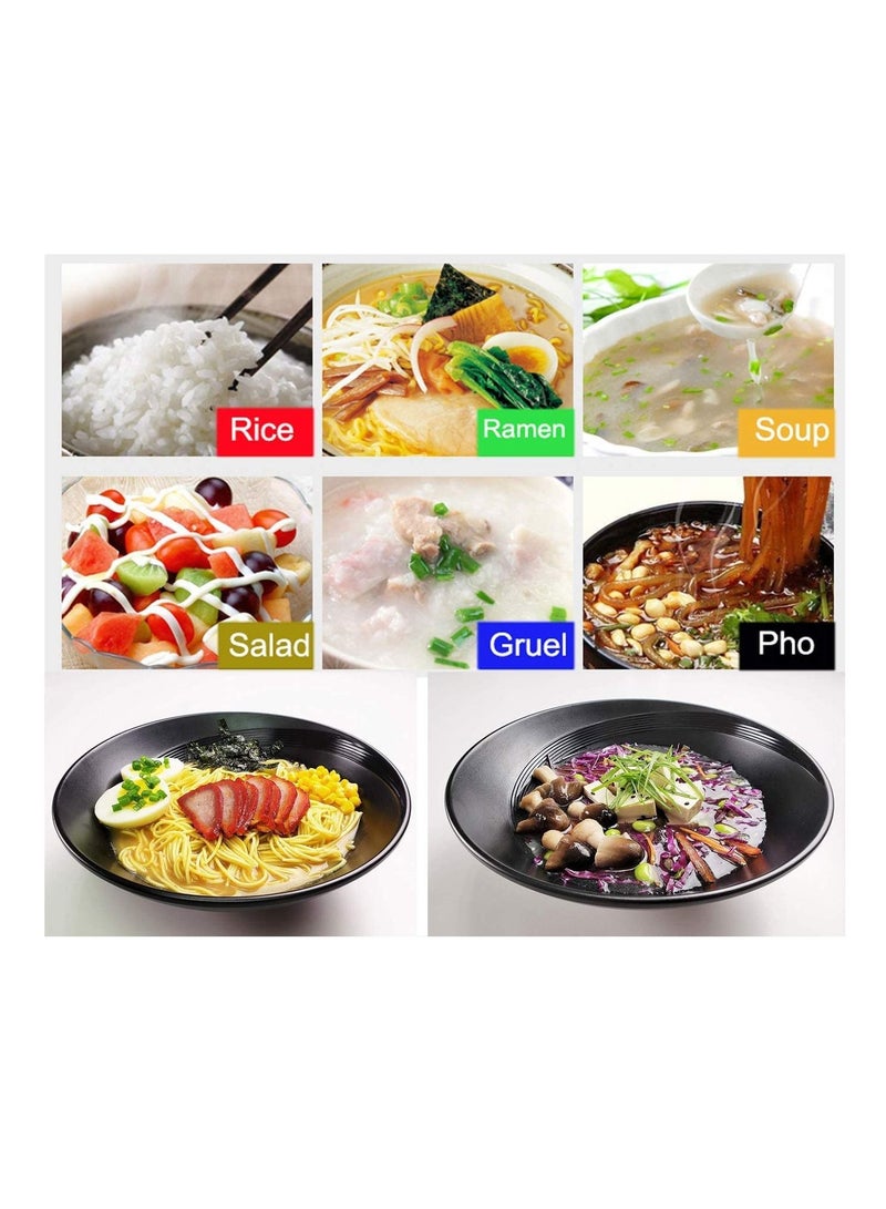 Excefore Ramen Bowls set, 2 Sets of 57-Ounce Soup Bowl With Chopsticks and Spoons,Japanese Style Melamine Suitable for Ramen, Pho, Noodle,  - Image 4