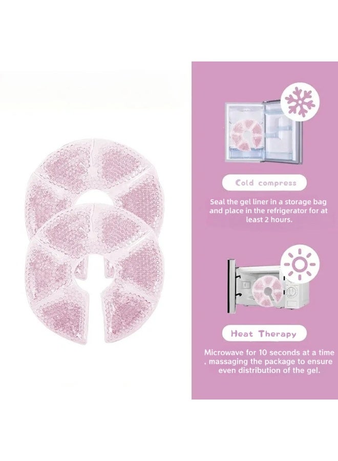 joybuy 2 Pieces Breast Therapy Ice Pack, Breastfeeding Gel Pad, Nursing Pain Relief for Mastitis, Nipple Pain Relief breastfeeding, plugged ducts, Lactation Pain, Engorgement and mastitis (Pink) - Image 3