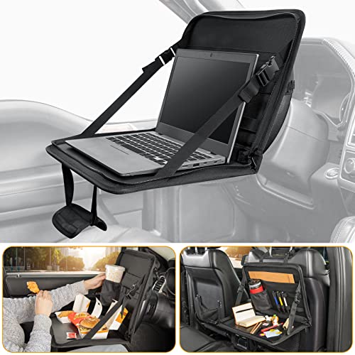 JOYTUTUS 3 in 1 Steering Wheel Eating Tray, Car Back Seat Laptop Desk, Multifunctional Office Bag, Car Work Table for Writing, Car Organizer for Kids, Commuters, Family - Image 1