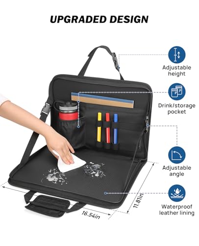 JOYTUTUS 3 in 1 Steering Wheel Eating Tray, Car Back Seat Laptop Desk, Multifunctional Office Bag, Car Work Table for Writing, Car Organizer for Kids, Commuters, Family - Image 5