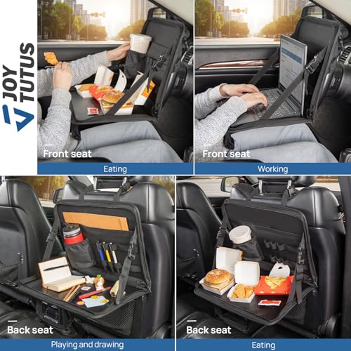 JOYTUTUS 3 in 1 Steering Wheel Eating Tray, Car Back Seat Laptop Desk, Multifunctional Office Bag, Car Work Table for Writing, Car Organizer for Kids, Commuters, Family - Image 3