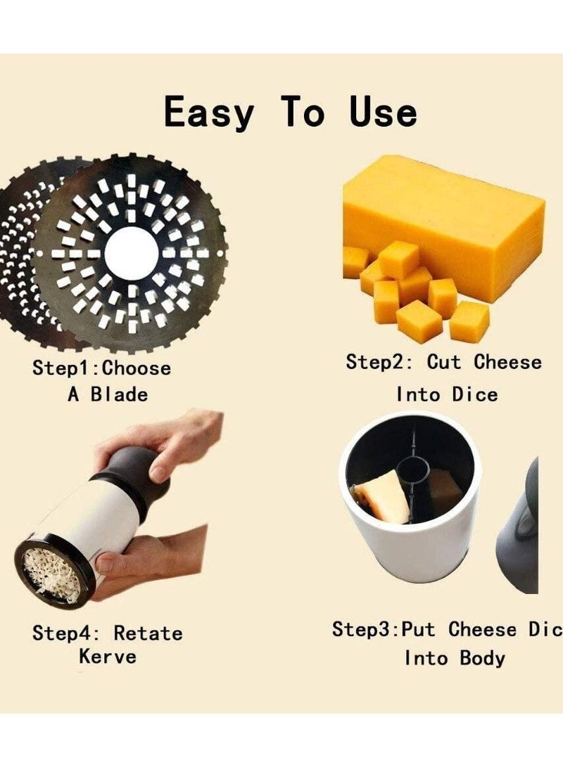 NIBEMINENT Stainless Steel Cheese Slicer with 2 Sharp Blades, Kitchen Tool Good Helper for Grate Cheese, Butter, Vegetables, Bread Grater, - Image 5