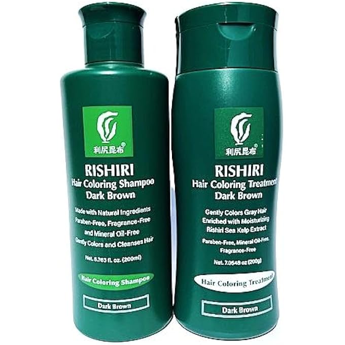 Rishiri COLOR SHAMPOO DARK BROWN 6.7FL OZ AND HAIR COLOR TREATMENT DARK BROWN) 6.7FL OZ SET - Image 2