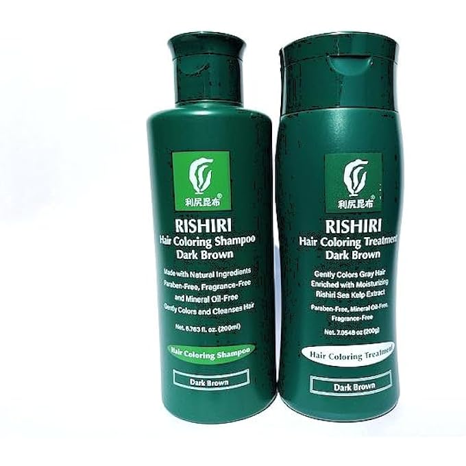 Rishiri COLOR SHAMPOO DARK BROWN 6.7FL OZ AND HAIR COLOR TREATMENT DARK BROWN) 6.7FL OZ SET - Image 1