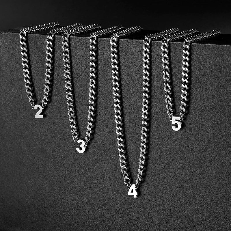 Lydow Number 10 Necklace for Men Boys Athletes Chain Ten Football Soccer Basketball Birthday Cuban Link Stainless Steel Baseball Softball Hockey Sports Pendant Jewelry Him Teen Graduation Gift Silver - Image 5