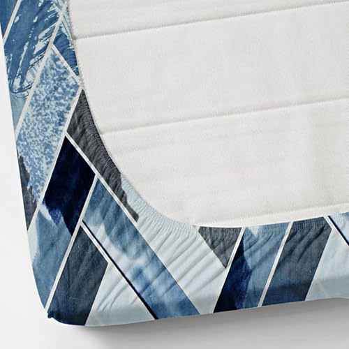 DECOREZA Super Warm Elastic Fitted Warm Flannel Bedsheet King Size Warm Velvet Bedsheet for Winter Double Bed | 2 Pillow Covers, Size - 72 x 78 Inches (Navy N Sky) - Image 3