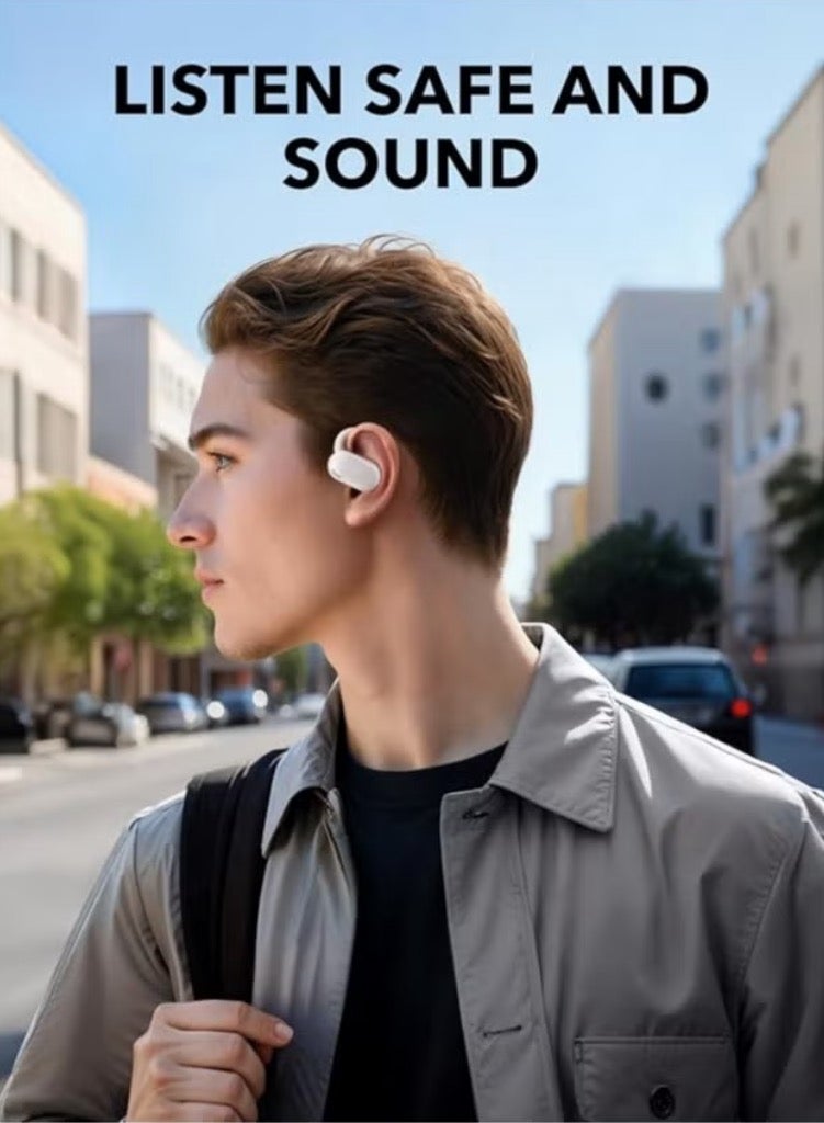 V20i by Anker Open-Ear Headphones, Adjustable Ear Hooks, Ultra-Comfort, Snug Fit, Powerful Sound, Clear Calls, IP55, LED Lights, 8H-36H Playtime, Bluetooth 5.4 Earbuds, Multipoint Connection White - Image 4