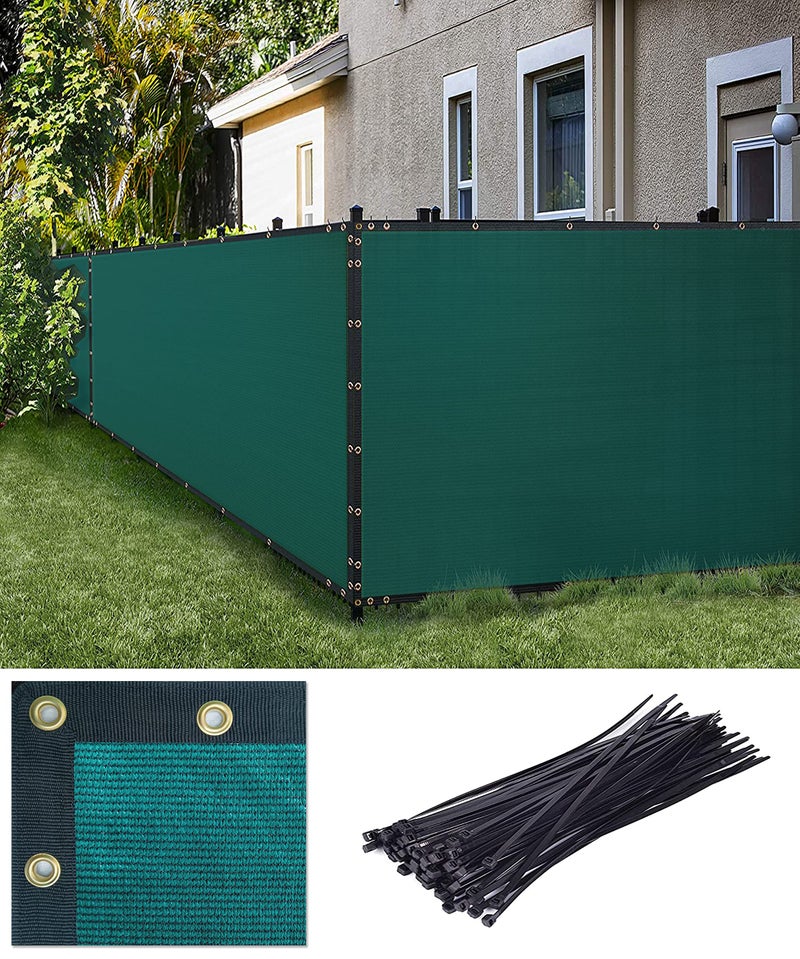 FREDDO Privacy Screen Fence Shade Net for Balcony, Garden, Terrace & Outdoor Fence Heavy Duty with Polyester Band, Brass Eyelets & Tie Cords (Olive Green, 1 x 4 Mtr) - Image 1