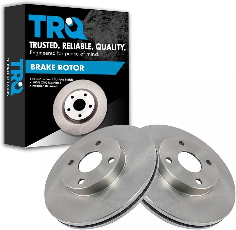 TRQ Front Brake Rotors Set Vented Compatible with 1999-2003 Mazda Protege - Image 1