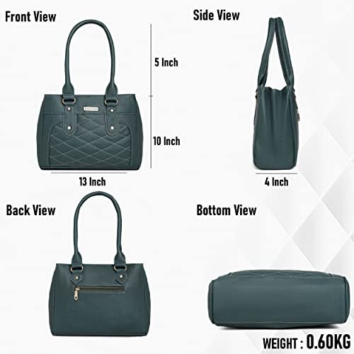 Fostelo Women's Paulie Satchel Tote Handbag for Women | Ladies Purse | Stylish Shoulder Bag | Gift For Women | Green - Image 3