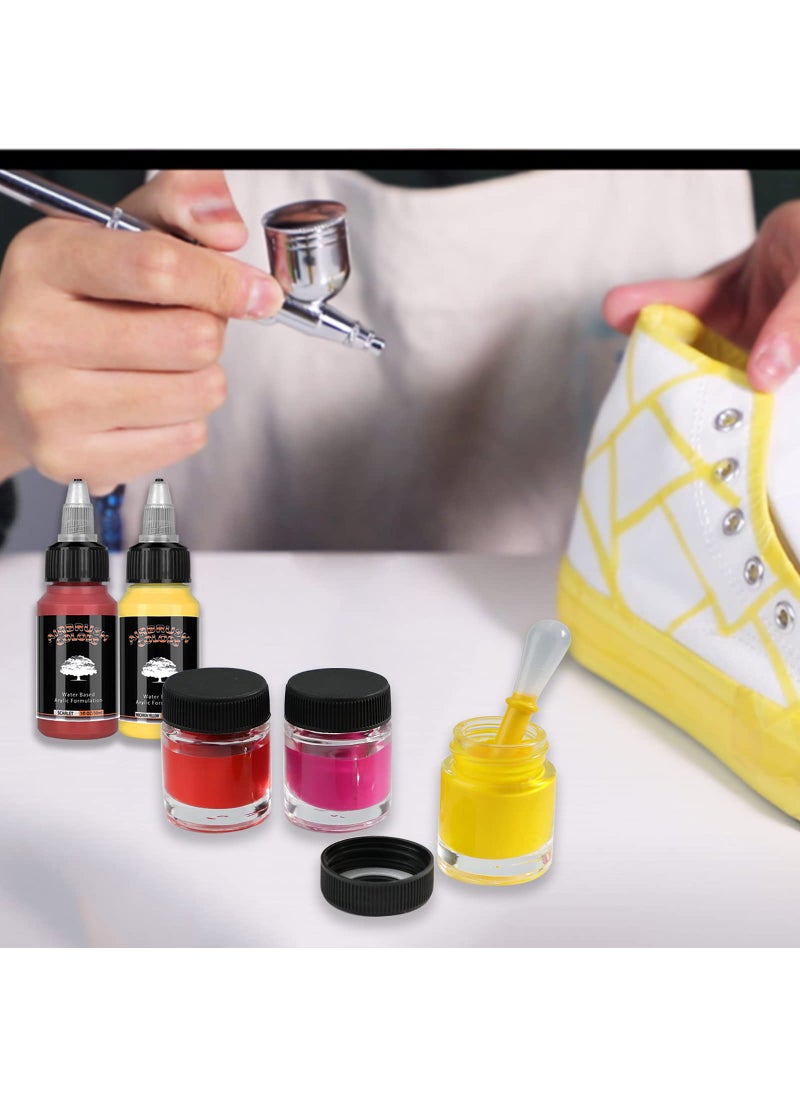 SAGUD SAGUD 10pcs Airbrush Bottles 3/4oz 22cc with Plastic Lids Kit and Extra 5pcs Lids 5pcs O-Ring, Air brush Paint Storage Jars Store Pigments Color Inks  - Image 5