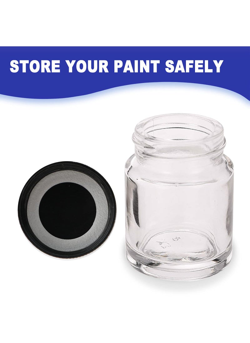 SAGUD SAGUD 10pcs Airbrush Bottles 3/4oz 22cc with Plastic Lids Kit and Extra 5pcs Lids 5pcs O-Ring, Air brush Paint Storage Jars Store Pigments Color Inks  - Image 4