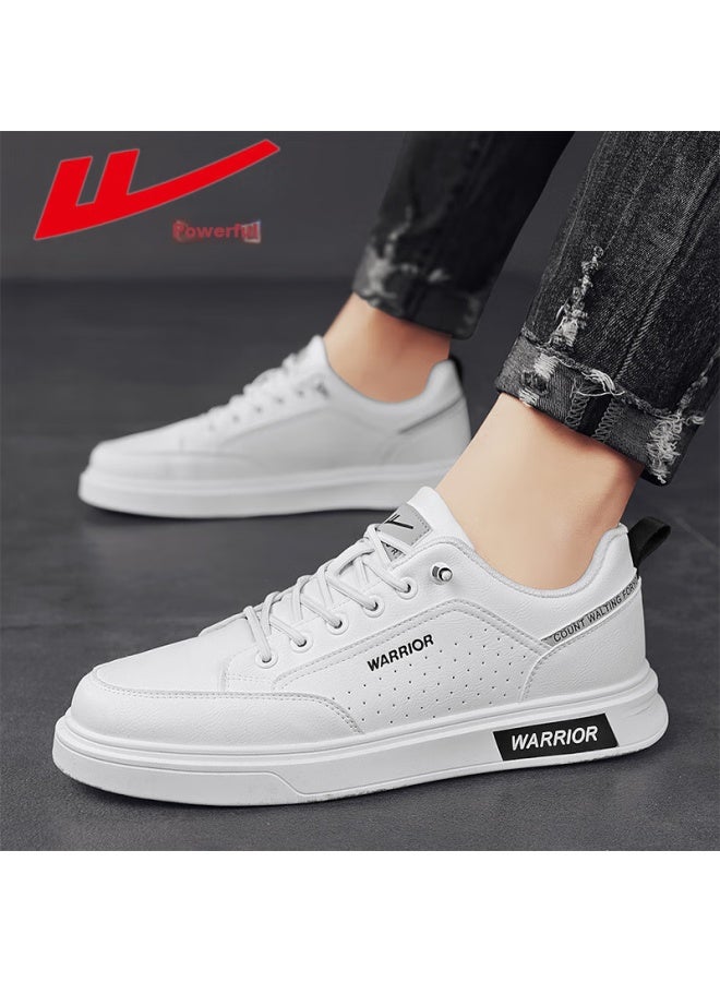 Pull Back Huili Men's Shoes, Classic Sneakers, New Versatile Casual Shoes, Soft-soled Business Leather Shoes For Men, White, Size 40 - Image 5
